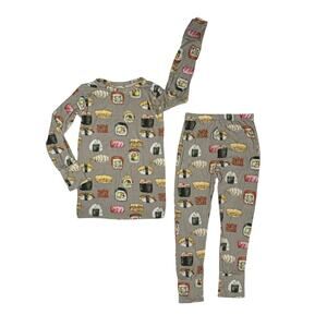 Posh Peanut Bamboo Sushi 2pc‎ Pant Pajama Set Tan 4T Whimsygoth Cottage Foodie